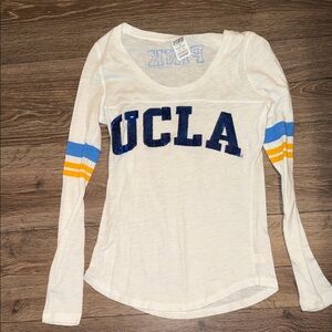 PINK Victoria's Secret White Sequin Logo Tee